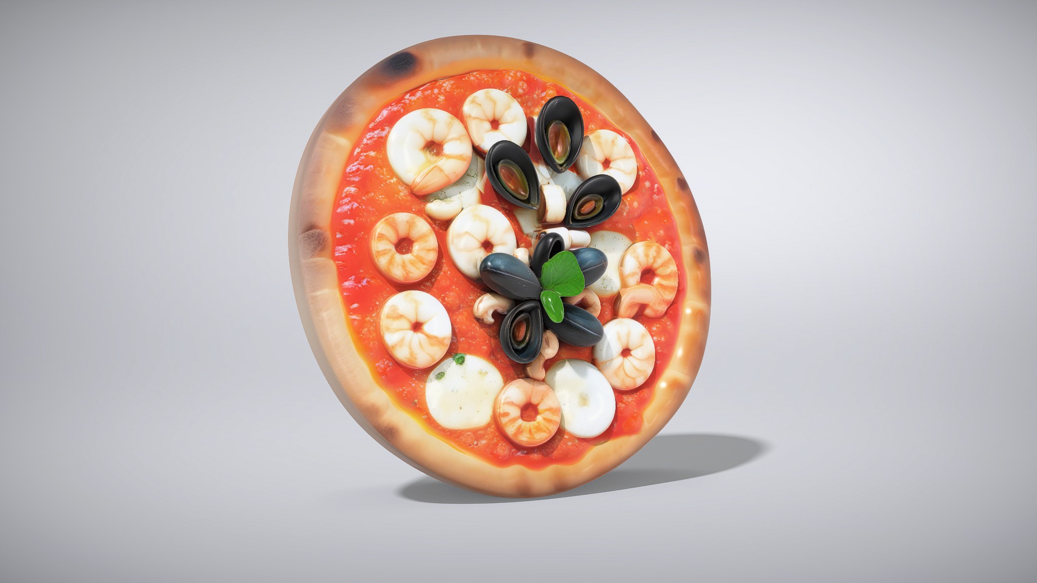 Seafood Delight Pizza with Vibrant Toppings | Fab