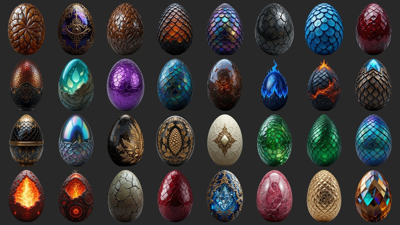 Media 1 for listing 70 Detailed Fantasy Eggs - Icons