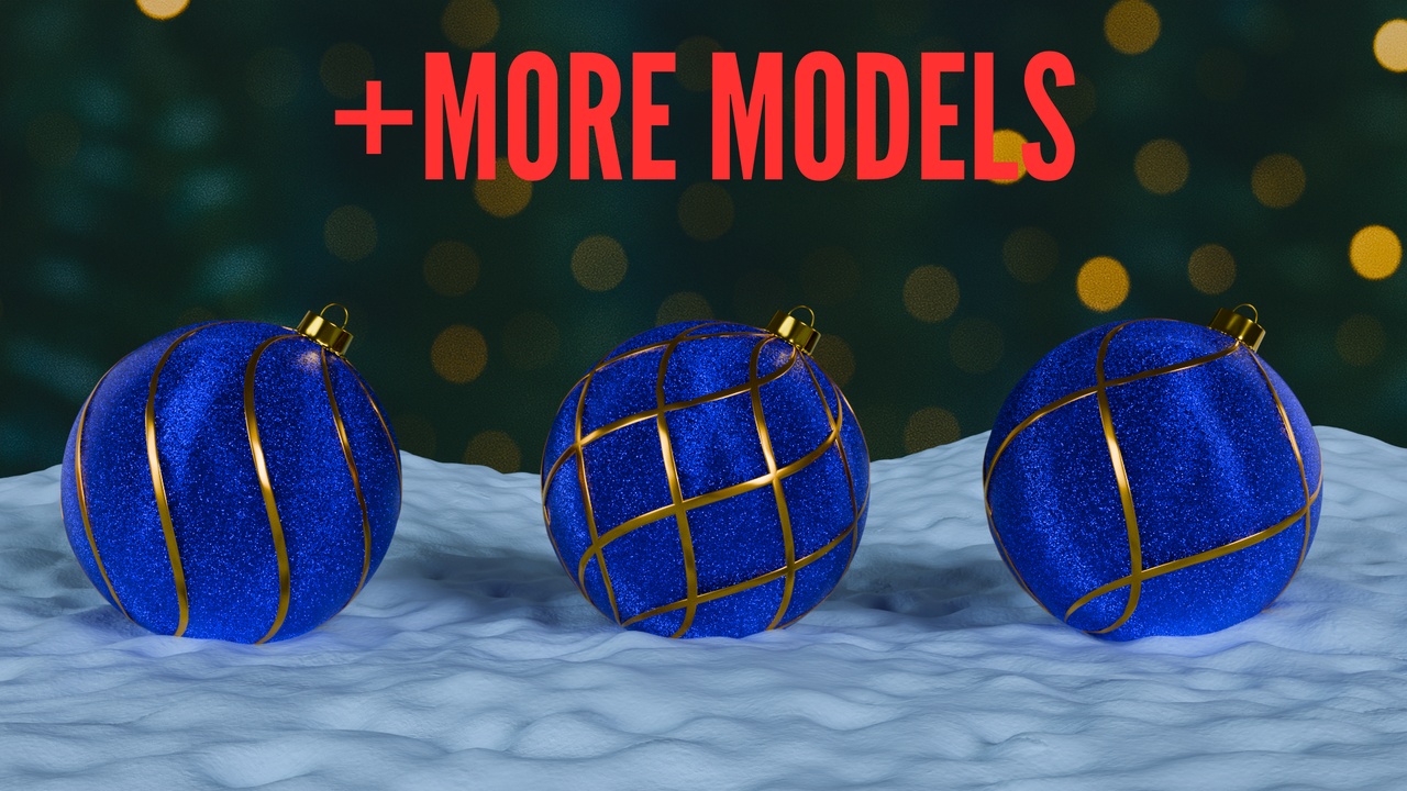 Media 1 for listing Christmas Ornaments Blue 3D Models