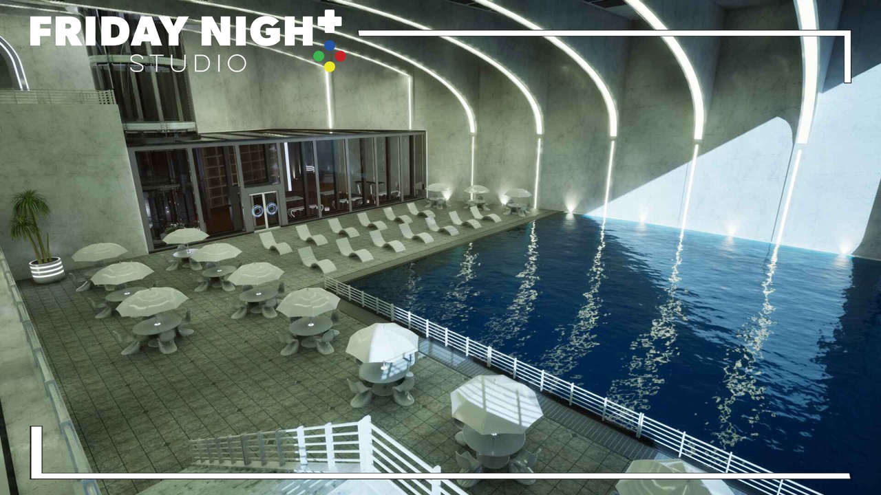 Media 1 for listing Futuristic Pool Lounge – Luxury Sci-Fi Environment