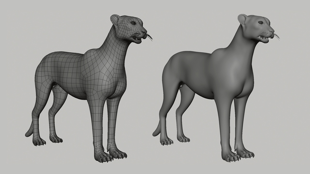 Media 1 for listing Cheetah - Topology + UV Map