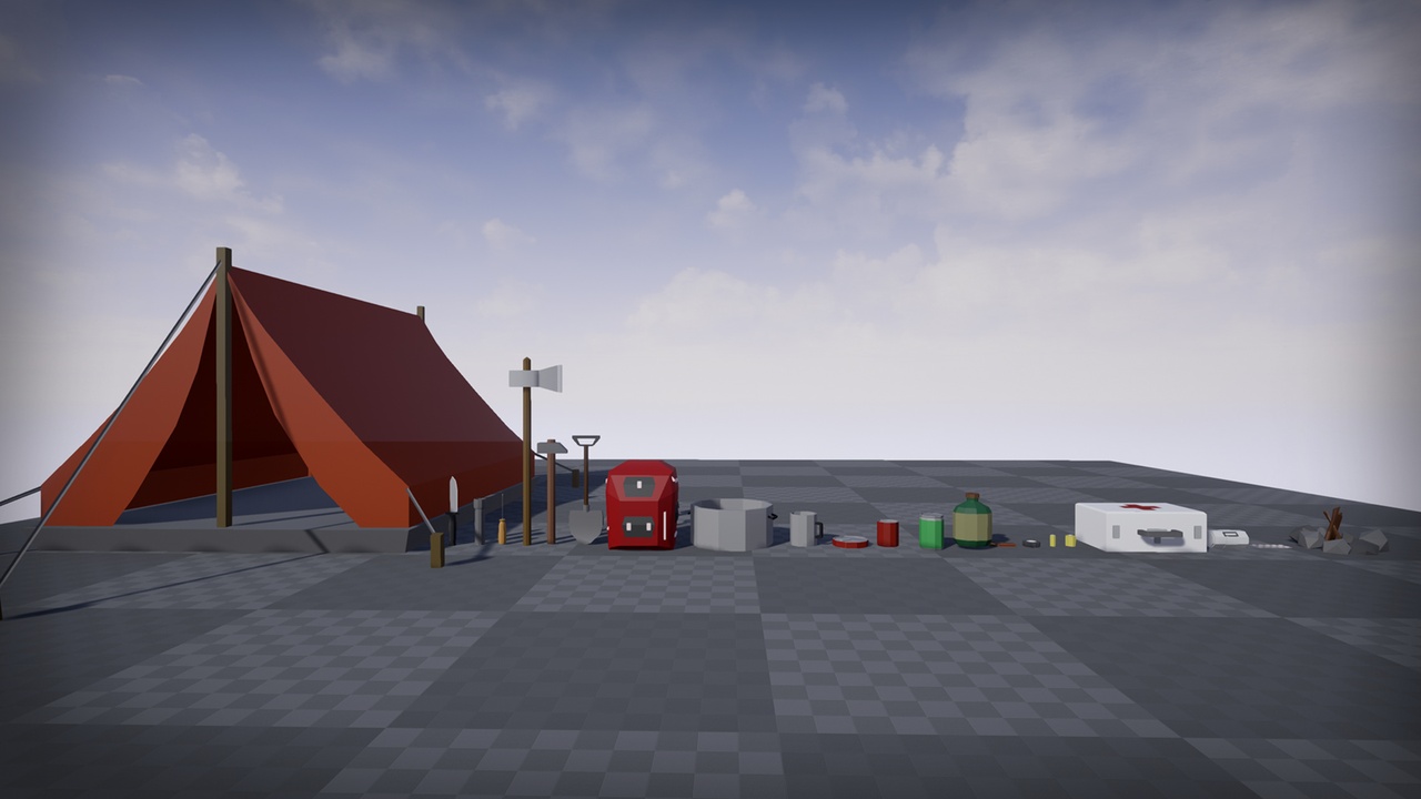 Media 1 for listing Low Poly Survival Props Pack