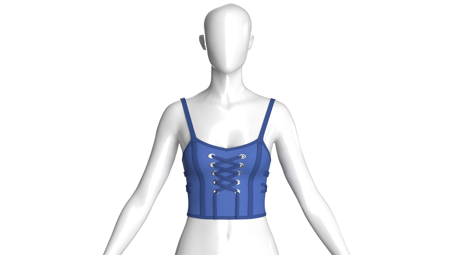 Media 1 for listing Girls Crop Top With Center Front Lace - Up | High Poly