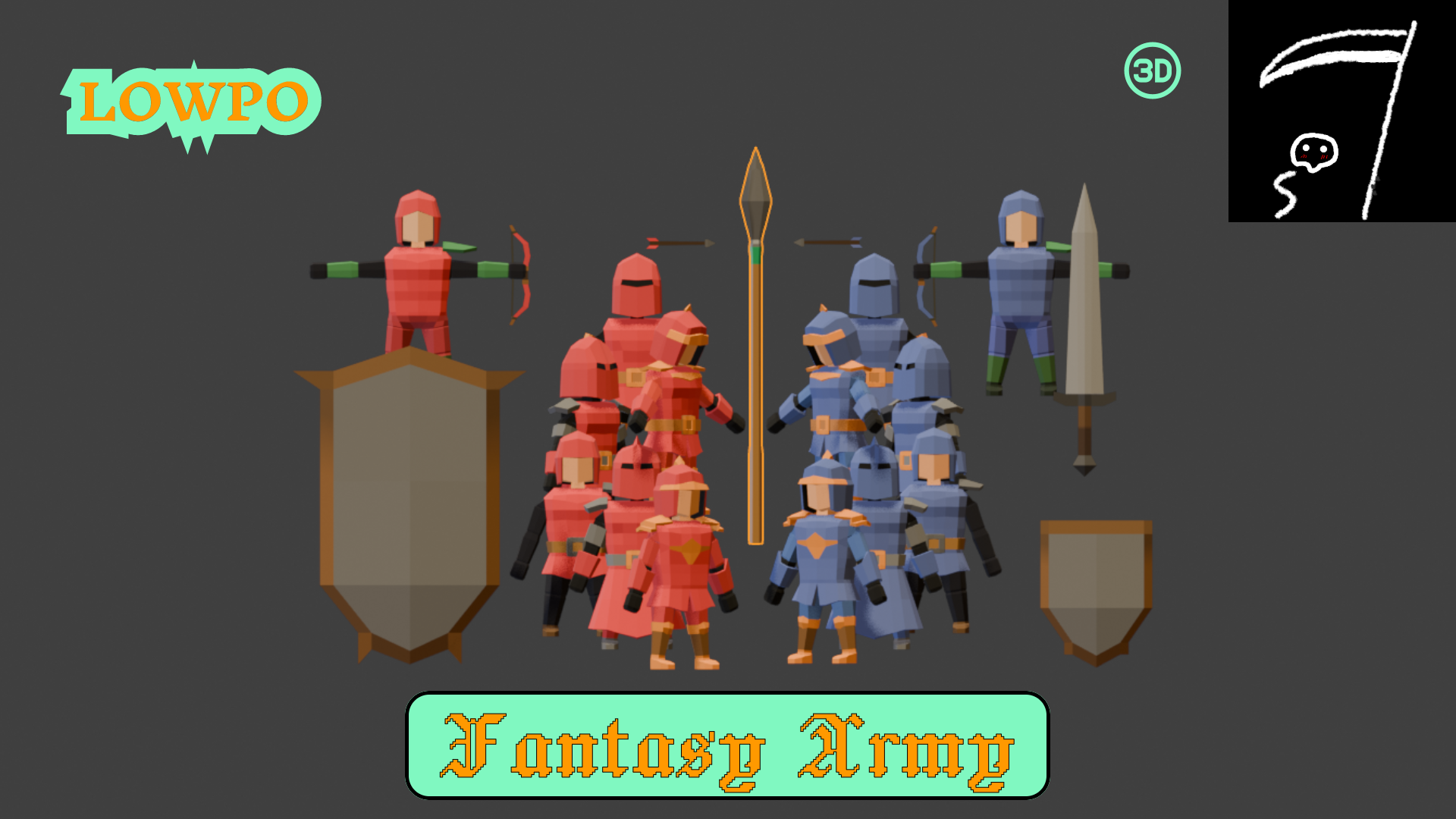 LOWPO: Fantasy Army – Low Poly Stylized RTS Soldiers Pack (Red vs Blue ...