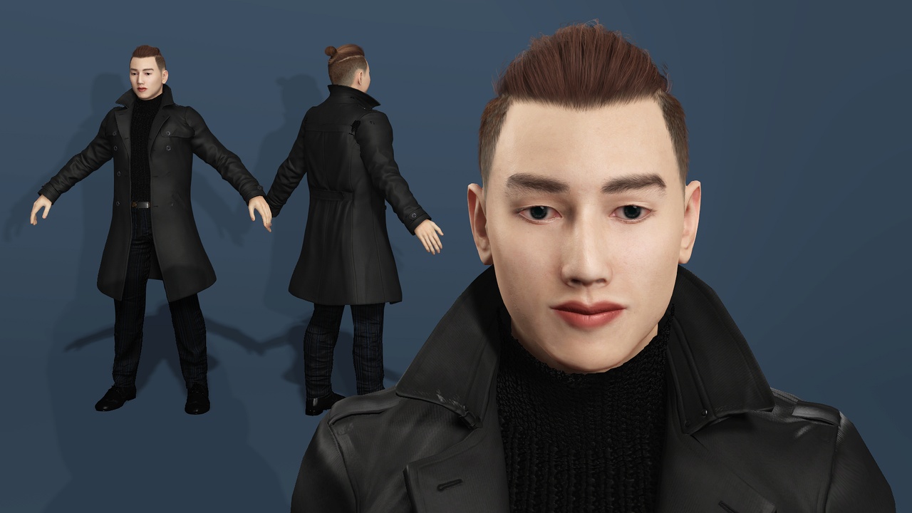 Media 1 for listing RealisticMaleCharacterModelwithFull Rig and FacialExpressions高度逼真男性3D角色模型全身绑定可动画