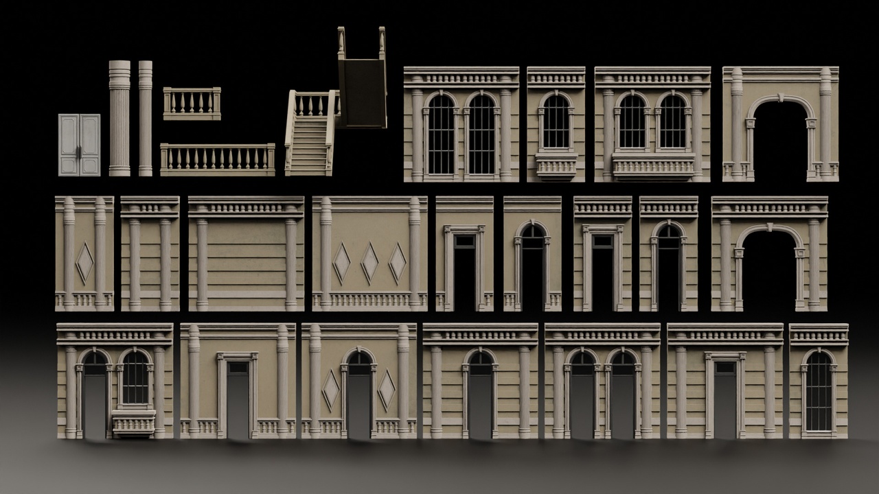 Media 1 for listing CLASSIC EUROPEAN KITBASH MODULAR BUILDING WITH INTERIOR 06