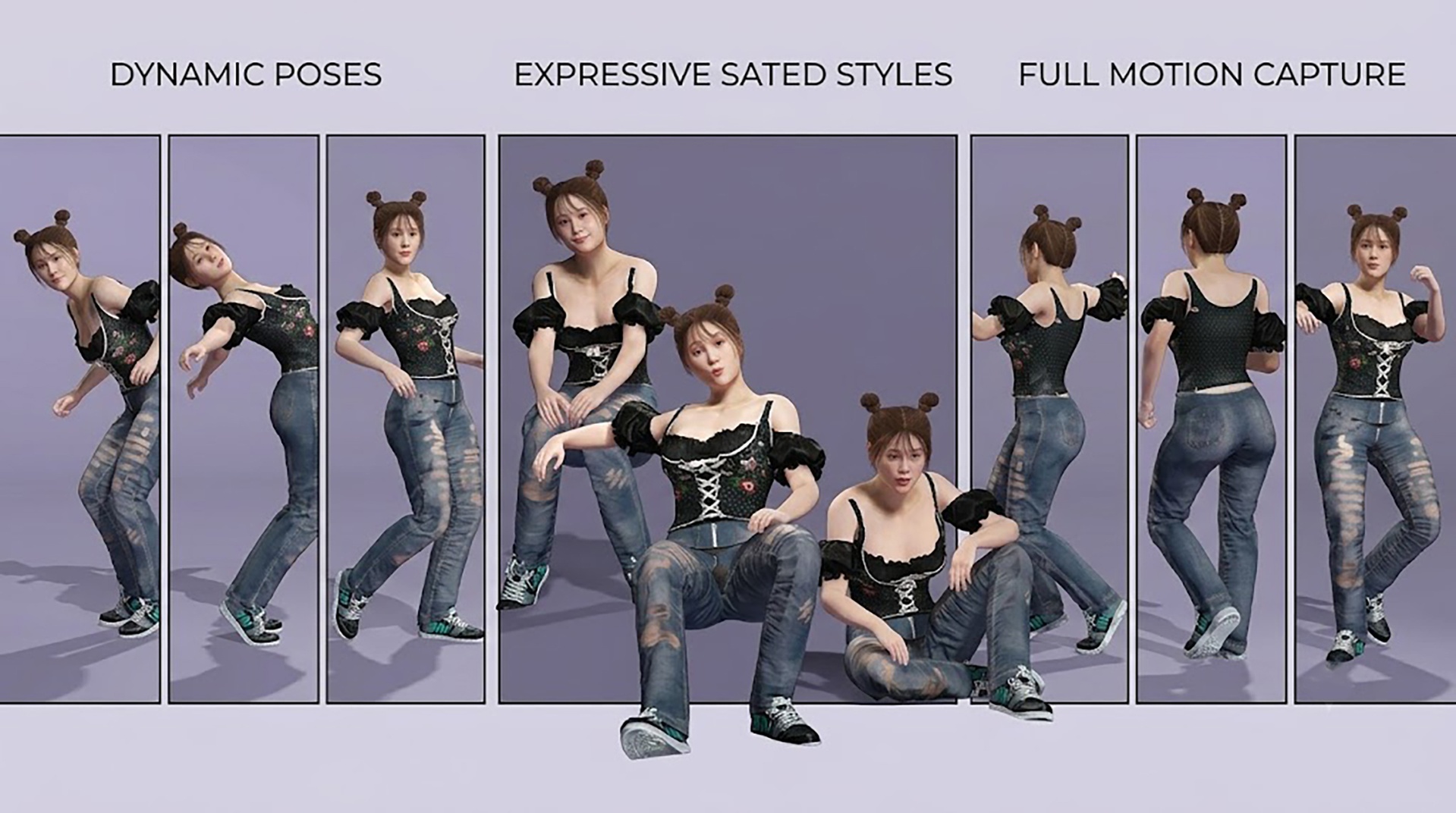 Media 1 for listing Stylized Realistic Female Character Game Ready Human Avatar with Full Body Rig