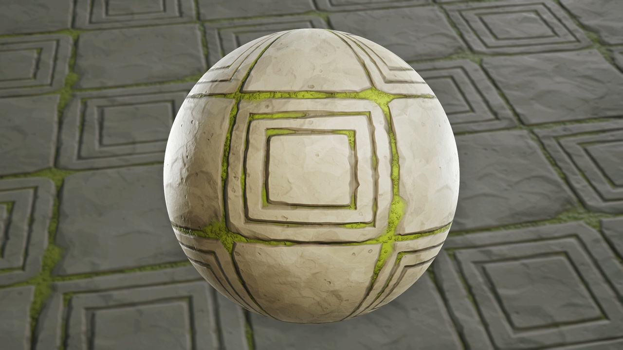 Stylized Temple Stone Floor 01B - Material | Fab