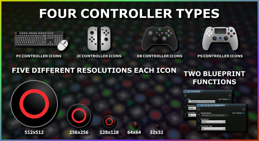 Controller Icon Pack With Blueprint Getters | Fab