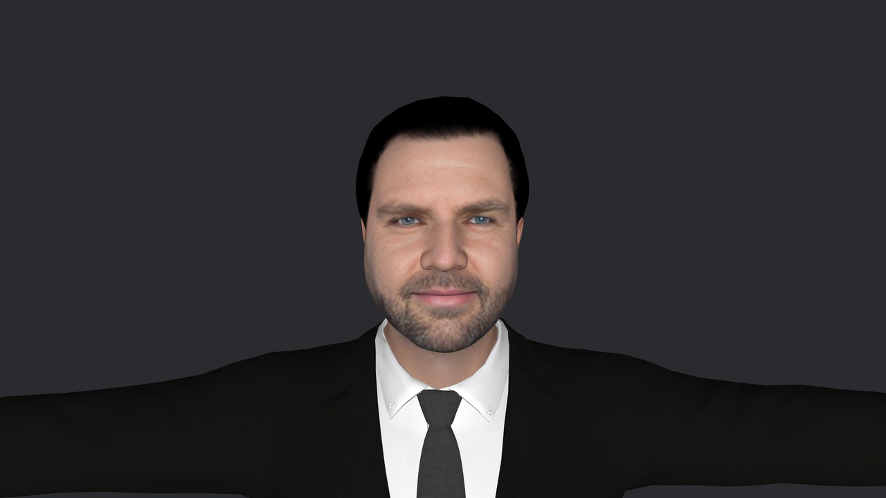 Media 1 for listing JD Vance Hyper Realistic Full Body Fully Rigged 3D Character