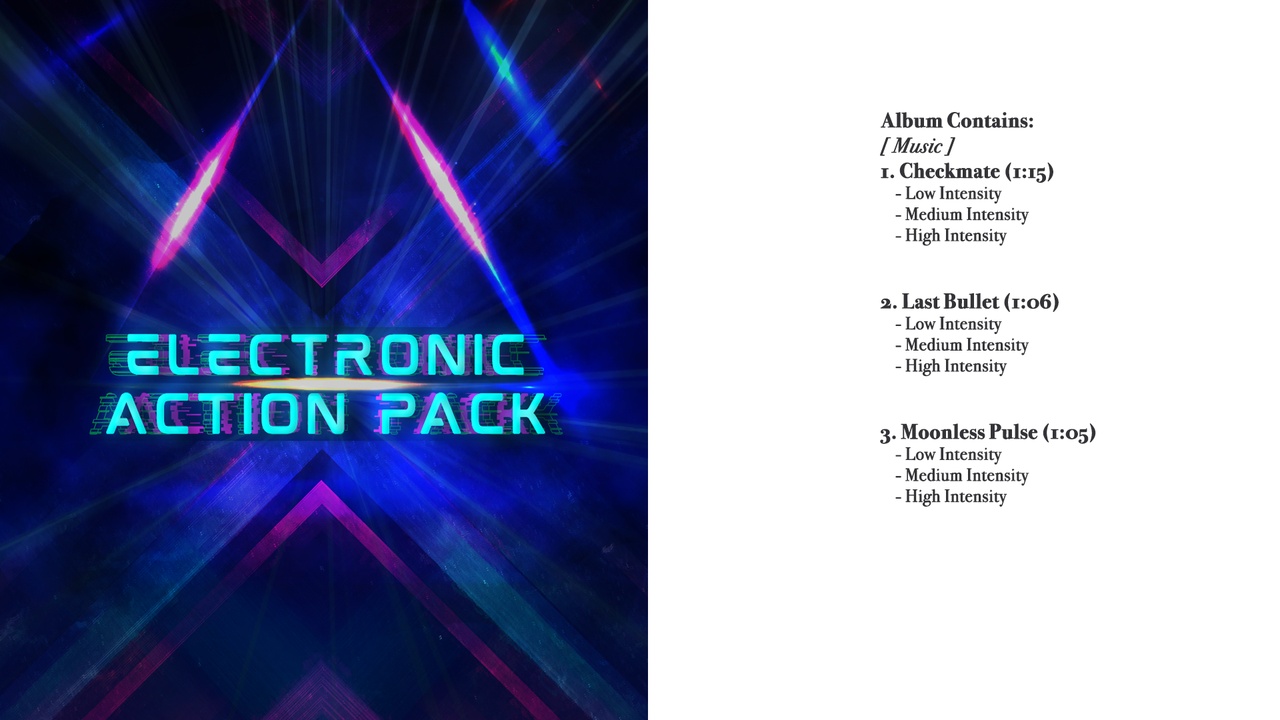 Media 1 for listing Electronic Action Music Pack