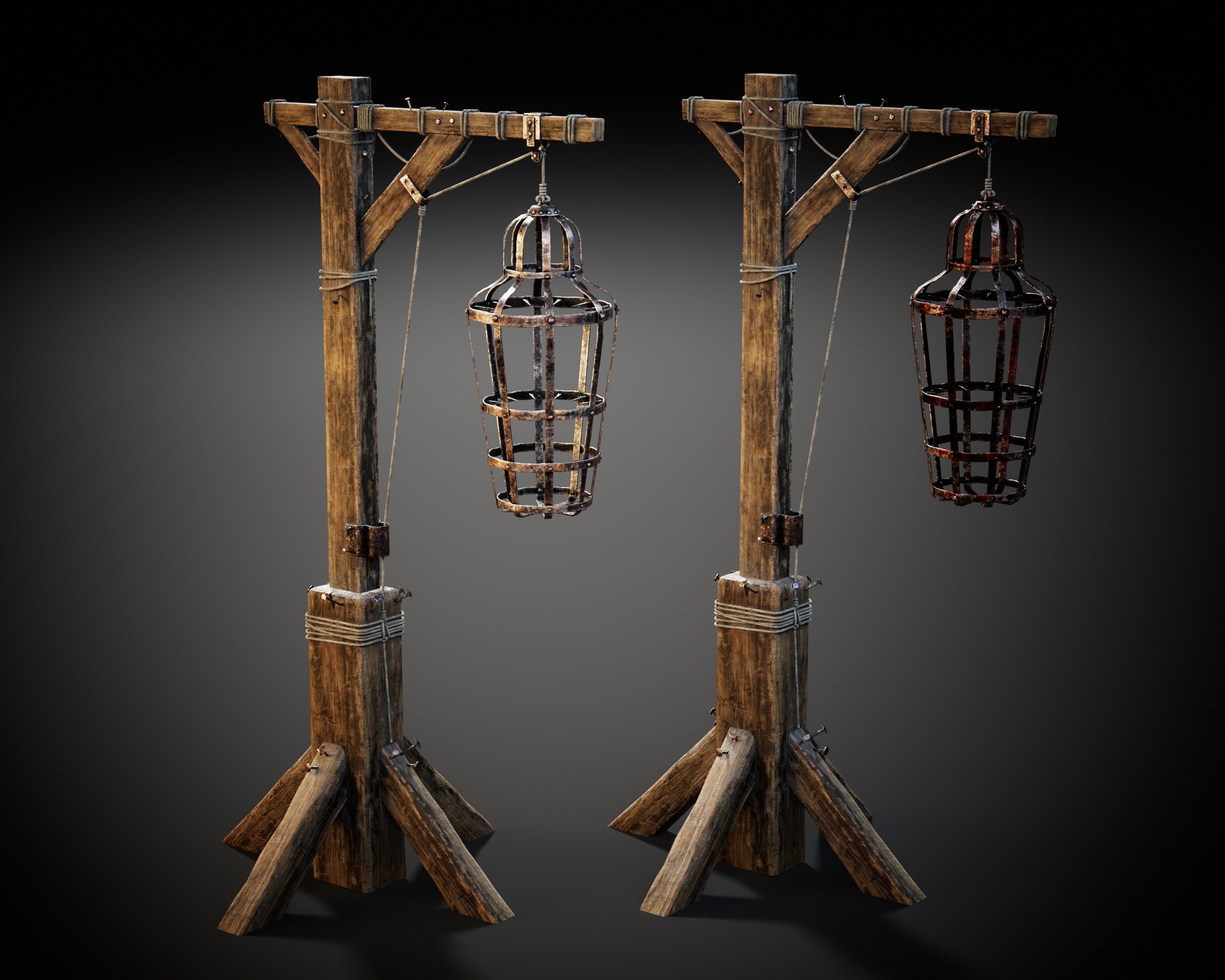 Media 1 for listing Medieval Hanging Iron Cage B