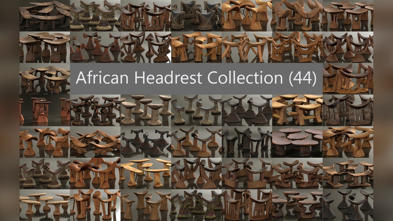 Media 1 for listing 44 African Headrest and Chair Collection