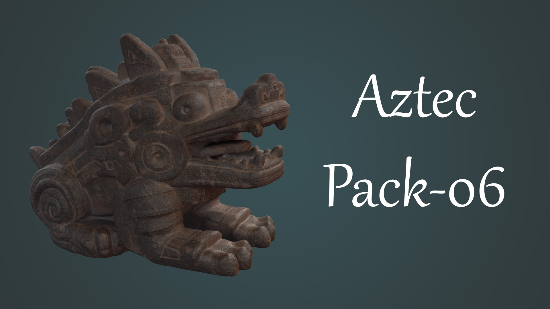 Aztec Stone Statues Pack 06 – Stylized Sculptures (12 Props) | Fab