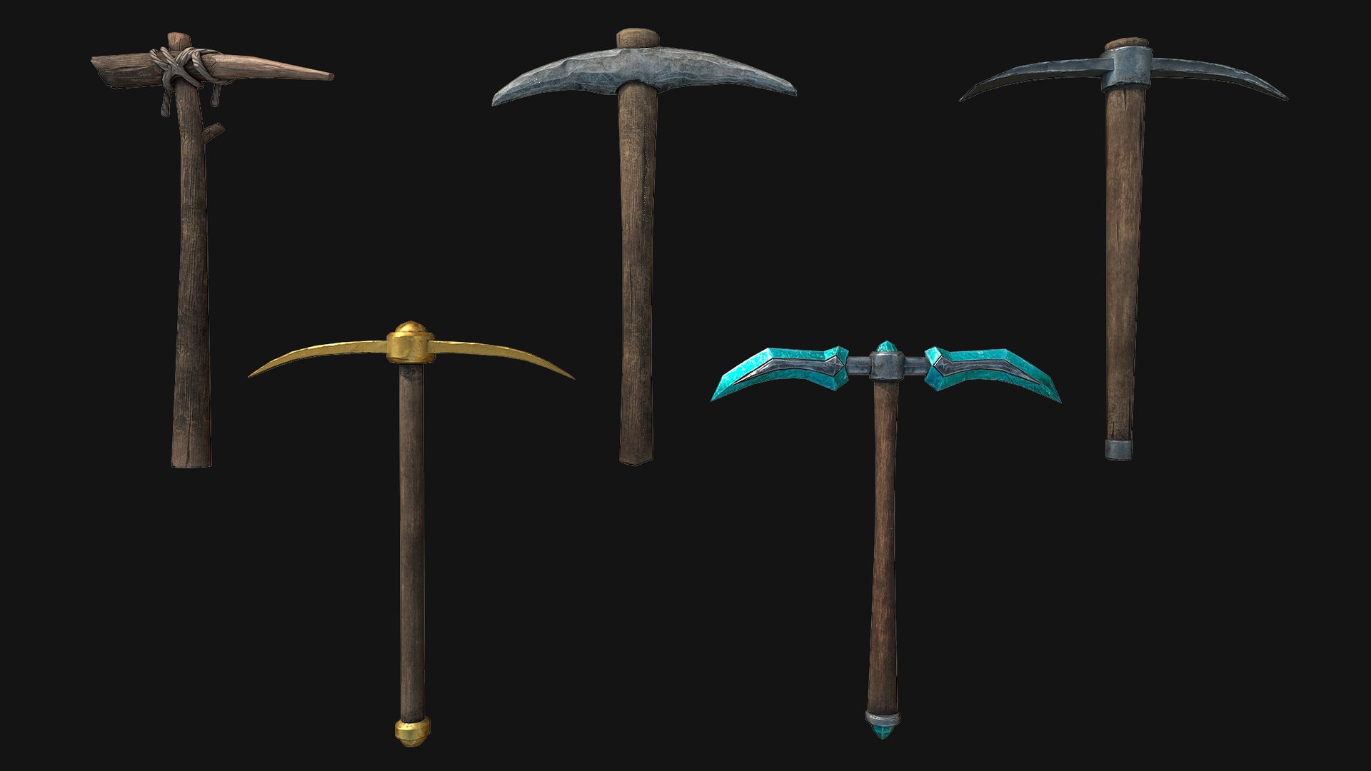 Media 1 for listing Pickaxe Pack Survival Miner Worker Tool Set