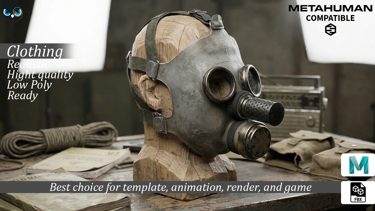 Media 1 for listing Post Apocalyptic Gas Mask   Type M 19 Reinforced MetaHuman Compatible