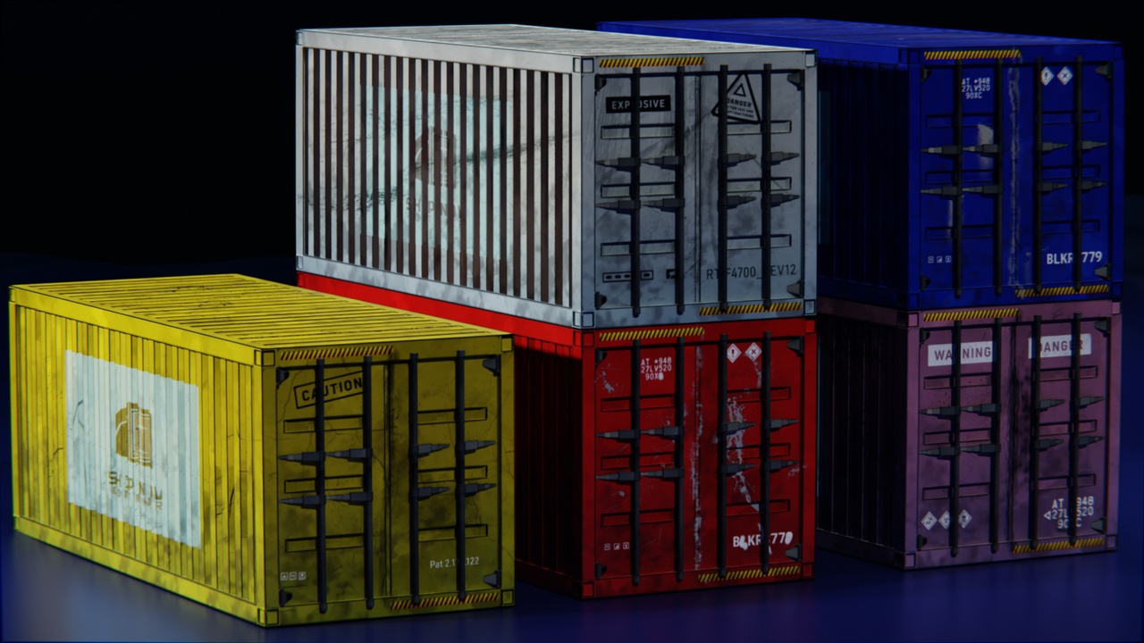 Media 1 for listing Cartoon Cargo Container 5 Textures|  حاوية بضائع كرتوني