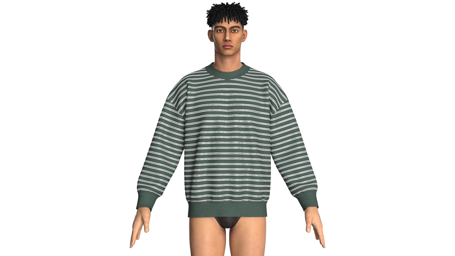 Media 1 for listing Men Striped Oversized Sweatshirt | High Poly