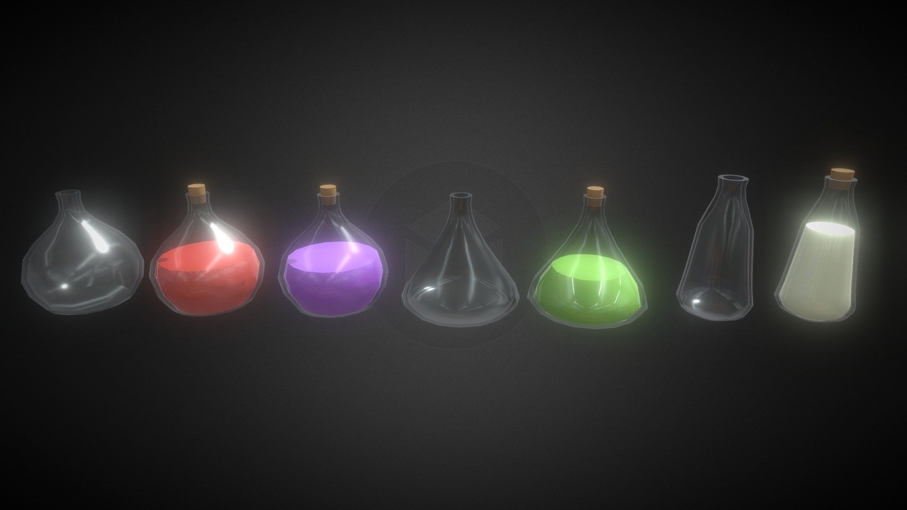 Simple Lowpoly potions | Fab