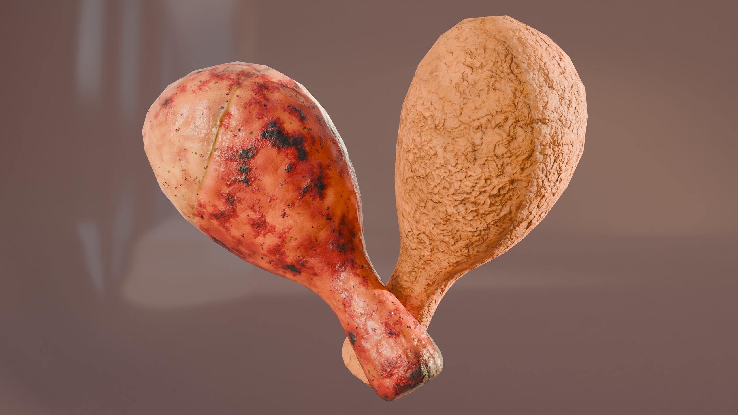 Media 1 for listing Chicken Drumstick Low Poly 3D Model with LODs