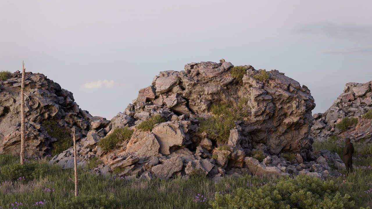 Media 1 for listing Dark Lava Rock Pile Boulder