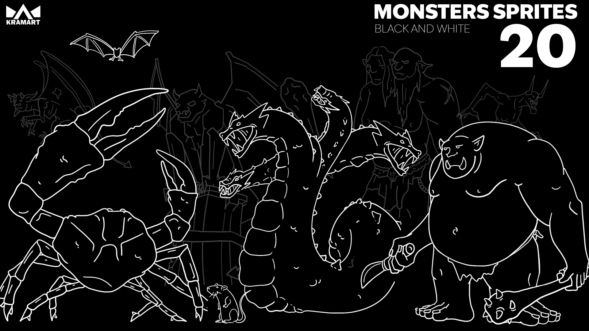 Monster - 20 Sprites | Fab