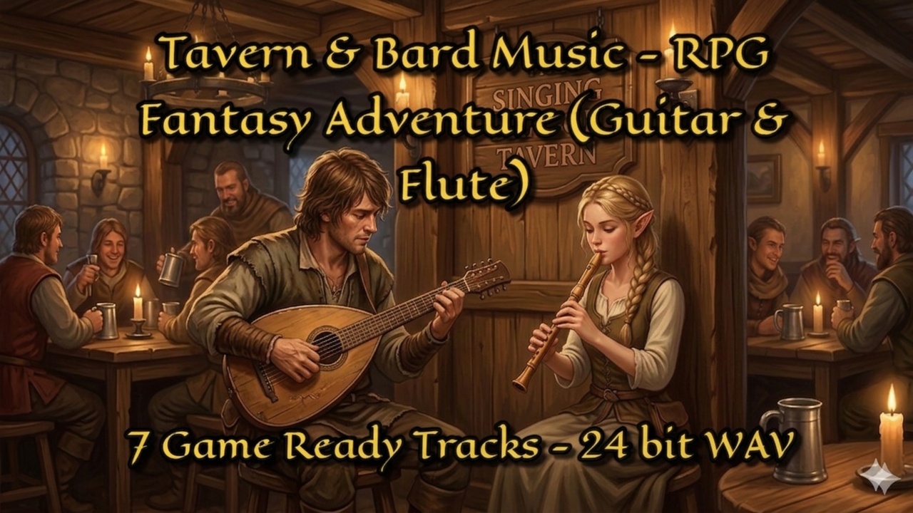 Media 1 for listing Tavern & Bard Music - Medieval RPG Fantasy Essentials (Guitar & Flute)