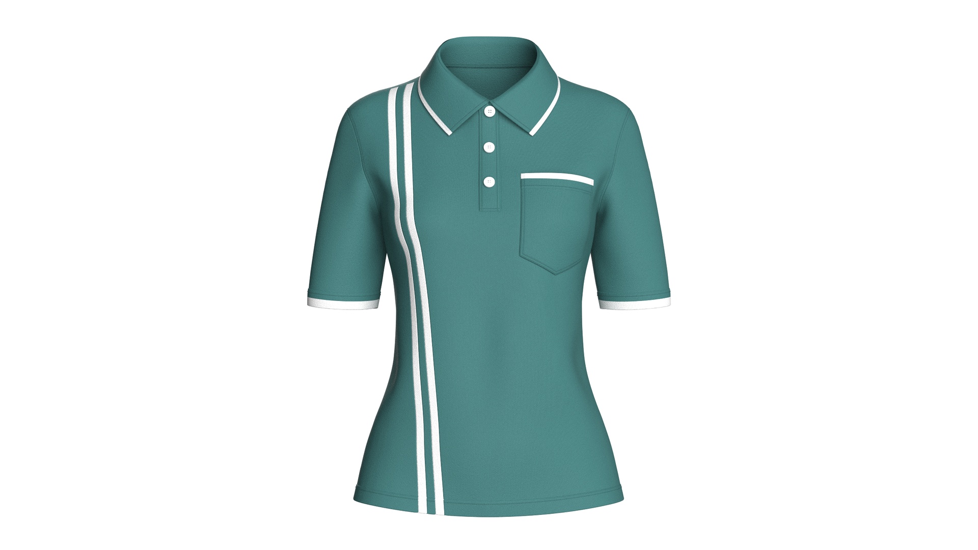 Media 1 for listing Girls Double Stripes Polo Shirt | High Poly