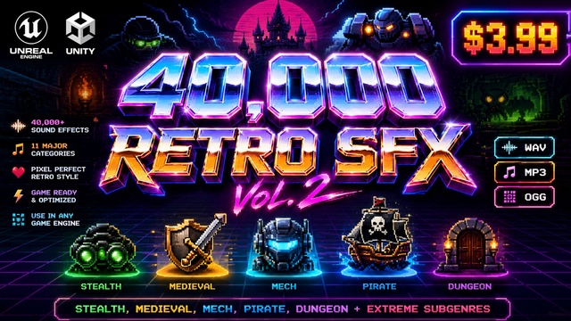40,000 Retro SFX Vol. II | Massive Game Sound Effects Pack — Cobalt Game Assets