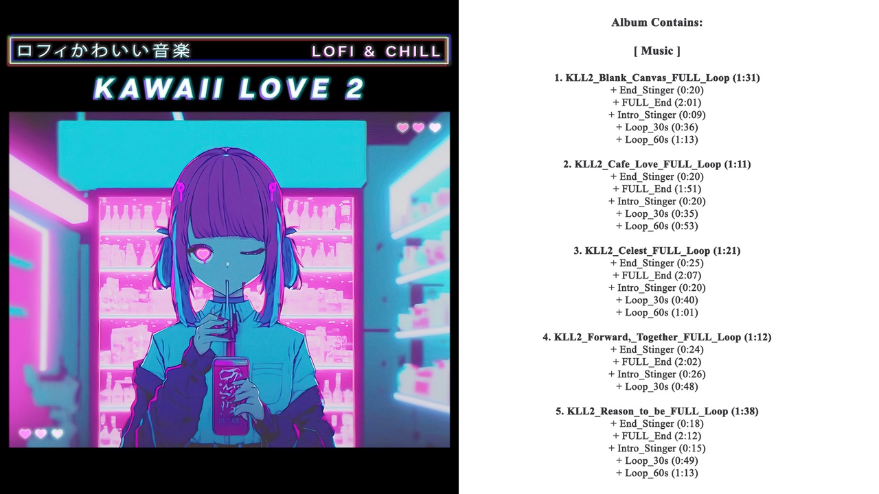 Kawaii Love Lofi Music Pack 2 제품 등록을 위한 미디어 1개