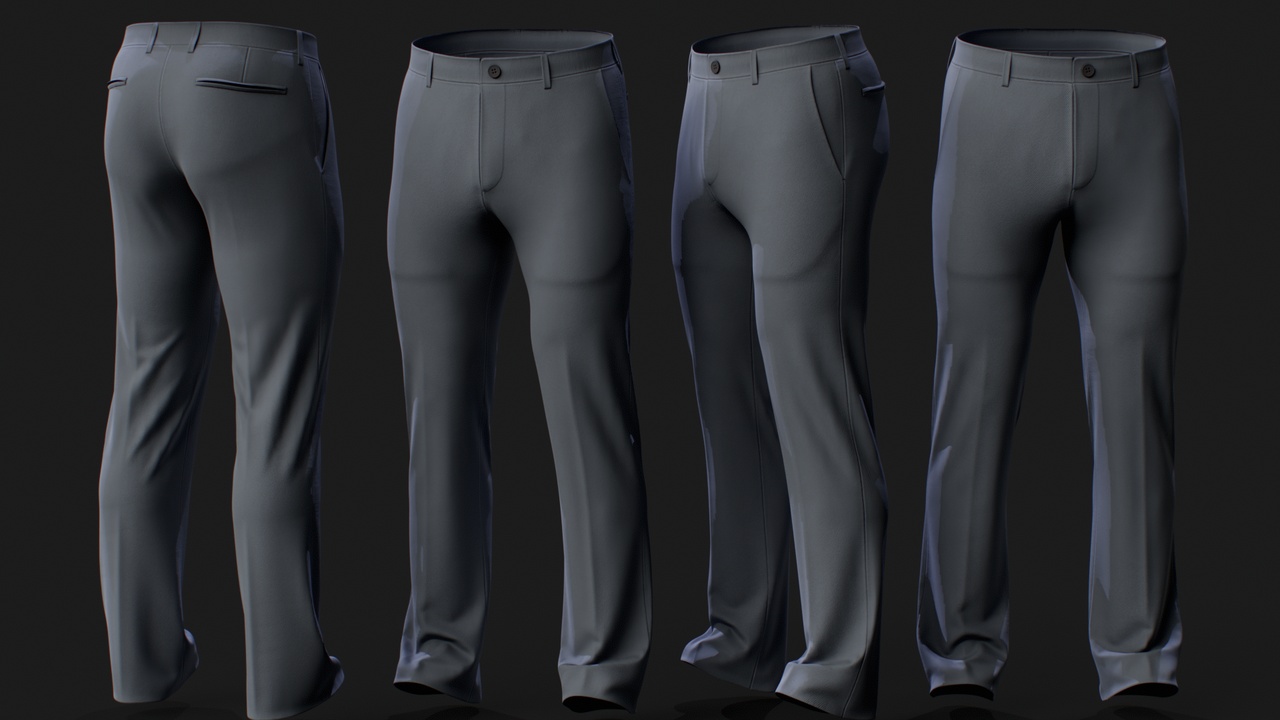 Media 1 for listing Business Dress Trousers for MetaHuman – Parametric Wardrobe (MHPKG)