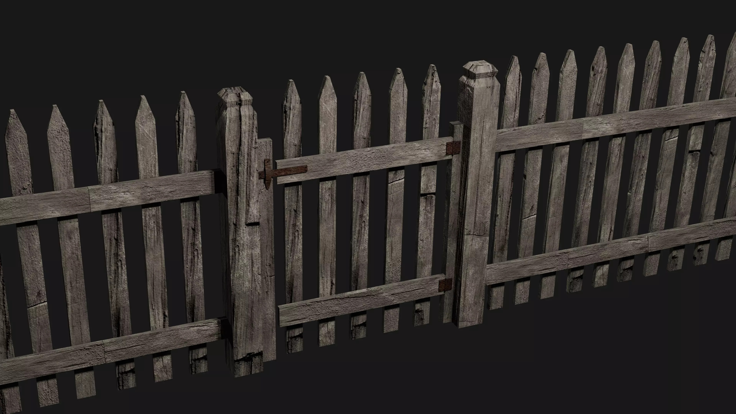 Media 1 for listing Old Wooden Fence Modular (PBR Low-Poly 3D Model)