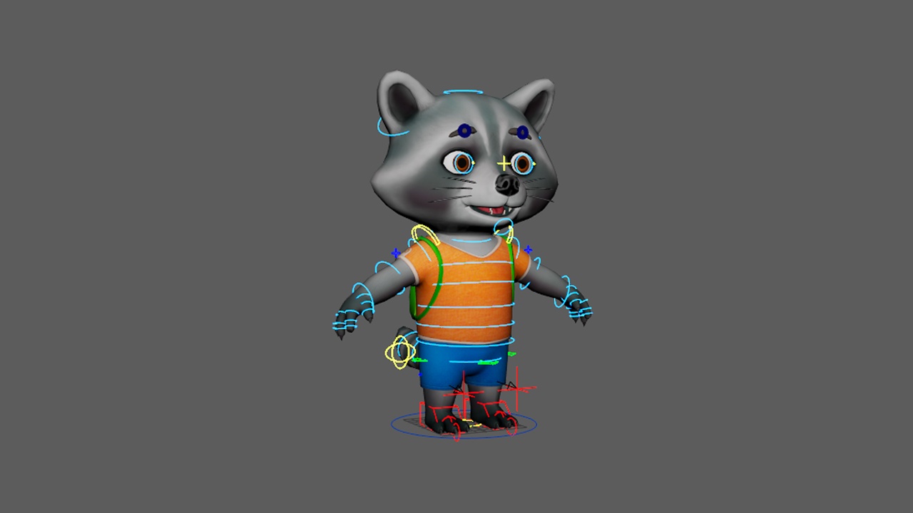 Media 1 for listing Little Raccoon MAYA RIG