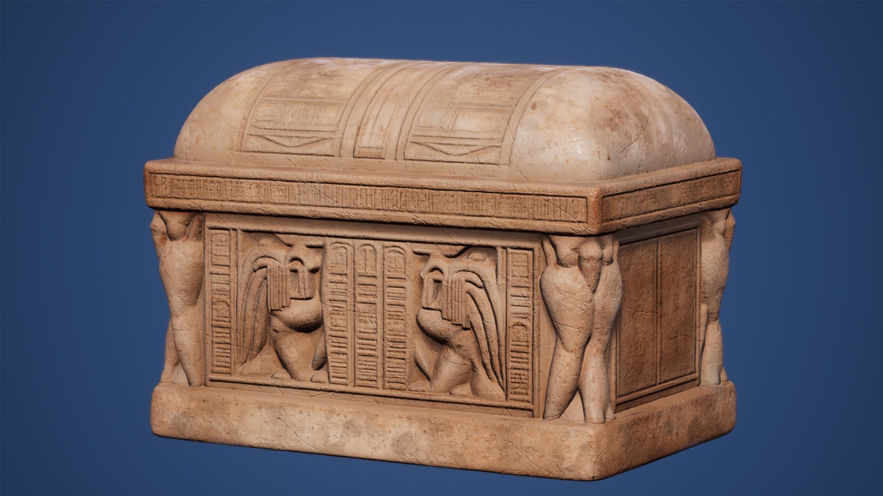 Media 1 for listing Canopic Chest Pack – 14 Ancient Egyptian Sarcophagus Box 3D Models