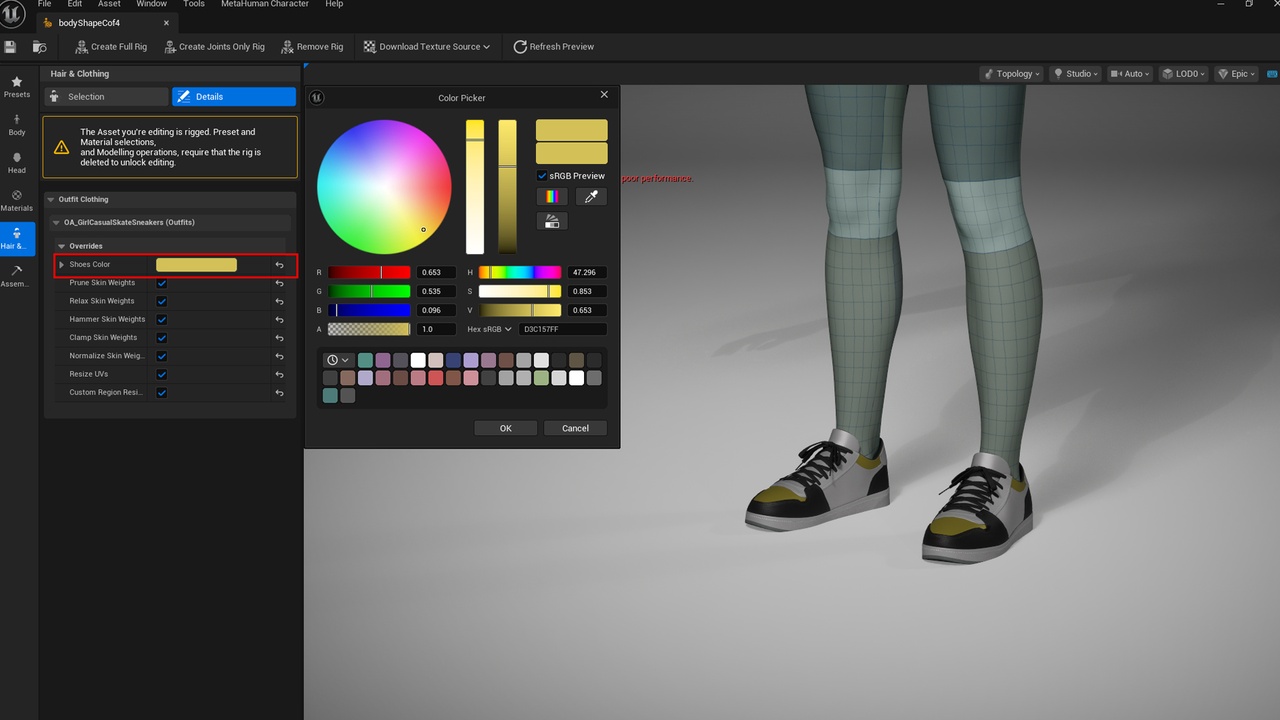 Media 1 for listing Girl Casual Sneakers - Metahuman Skate Shoes - Parametric PBR Footwear