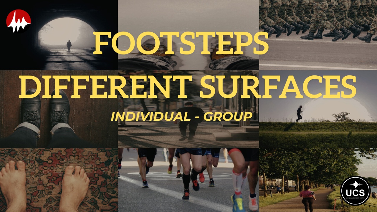 Media 1 for listing Footsteps, Different Surfaces - Individual - Group