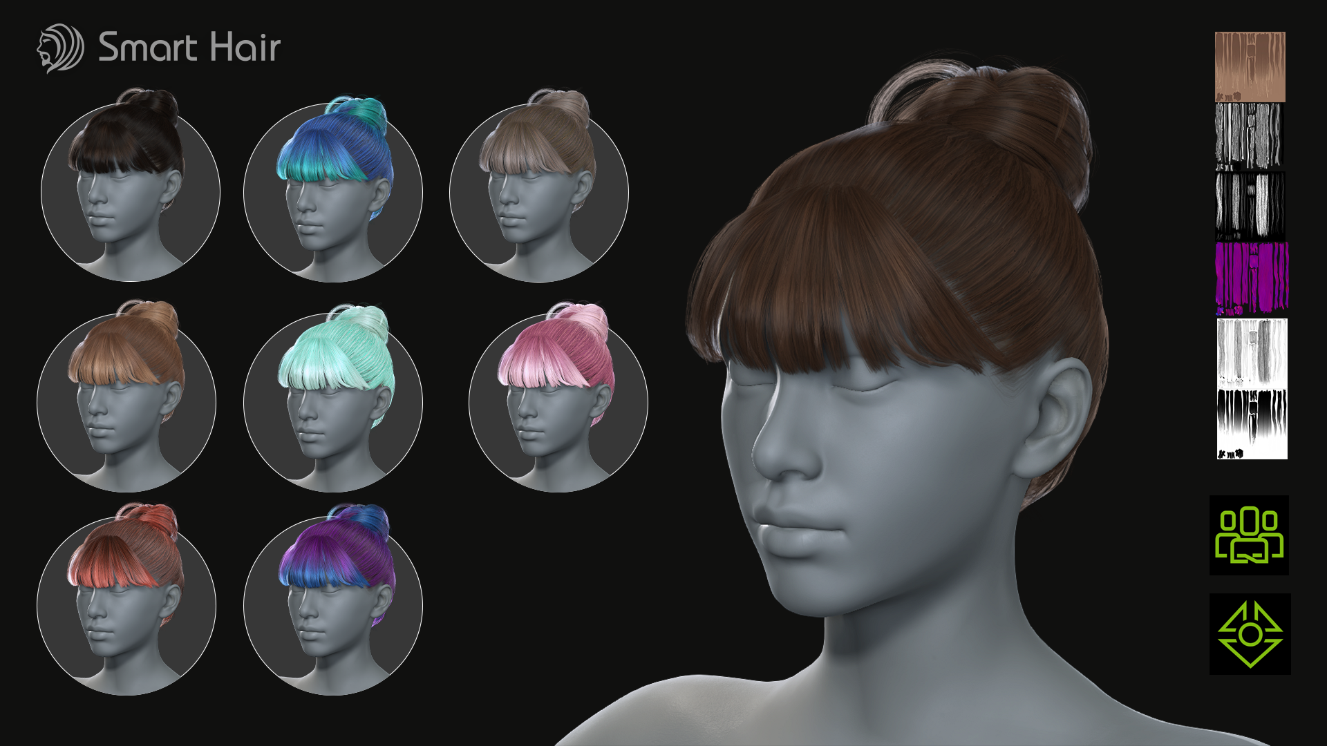 CC5 Bun Hairstyle Smart Hair 智能头发资产 | Fab