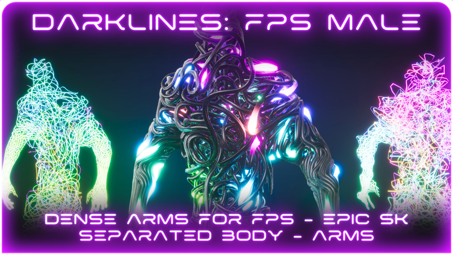 Darklines FPS, otherworldly modular humanoid with detailed arms and ...
