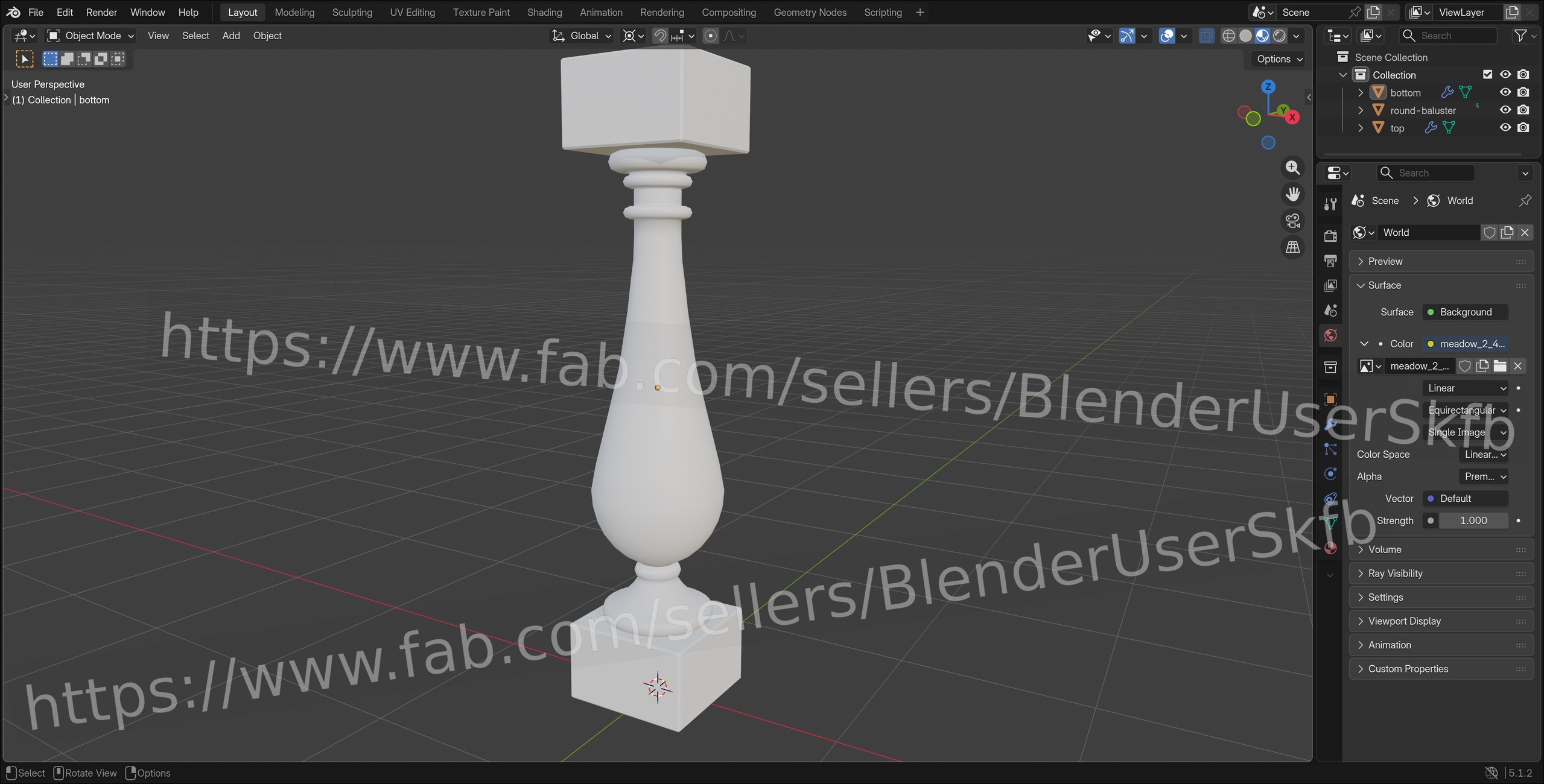 Media 1 for listing Round Baluster (Outdood Fountain Stairs)