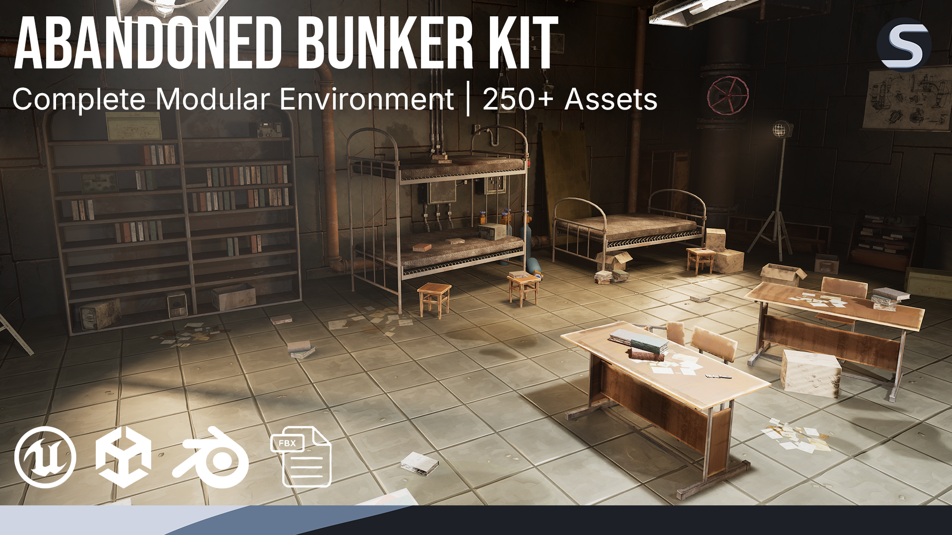 Stylized Abandoned Lab Bunker — Complete Modular Environment Kit (250 ...