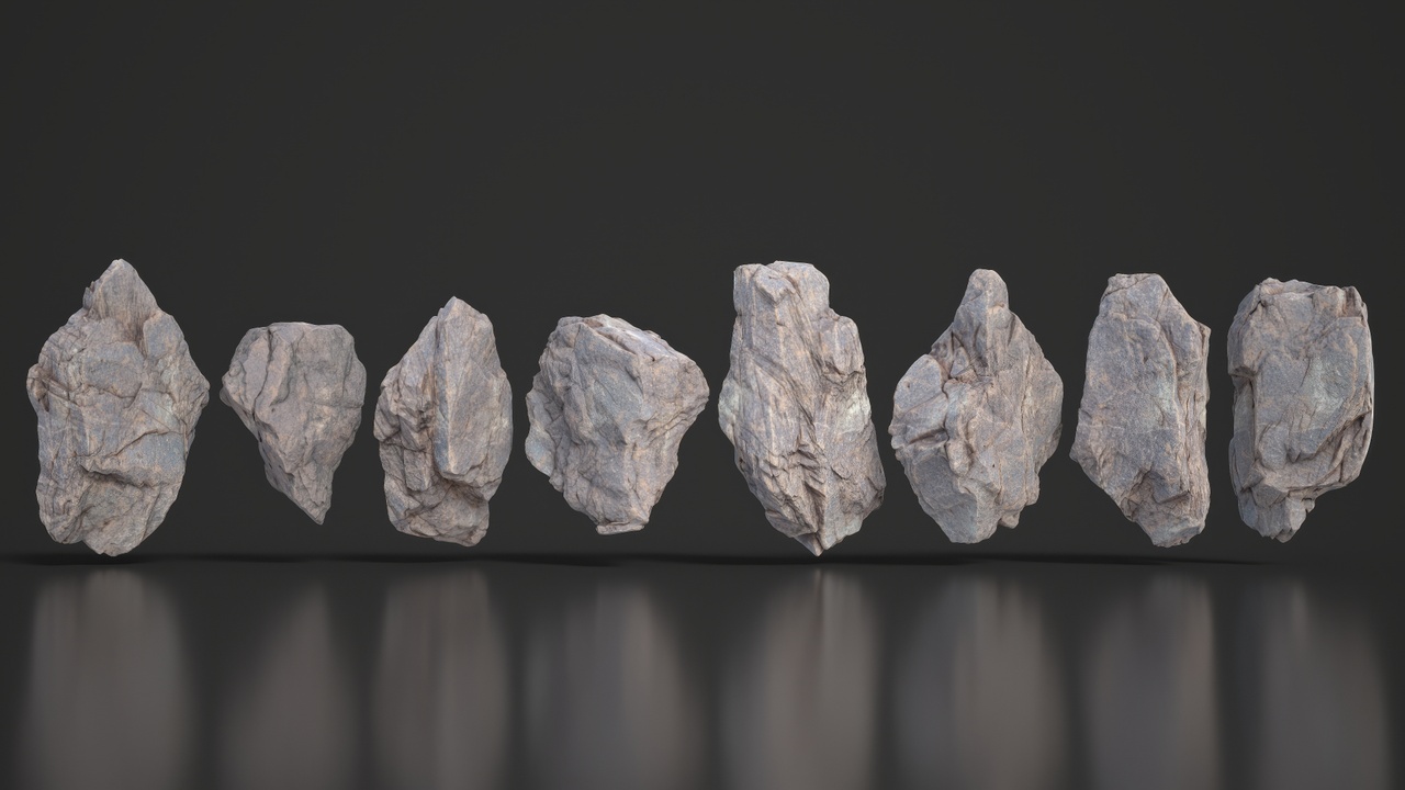 8 Modular Cliff Rocks 3D Pack 250902 ilanı için 1. medya
