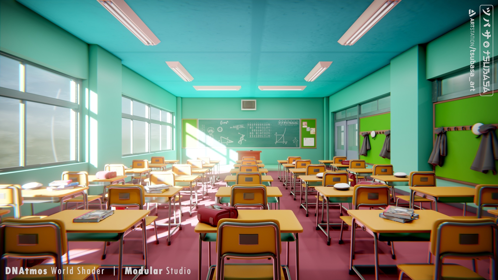 Media 1 for listing VR Japanese School Classroom & Corridor v10.0