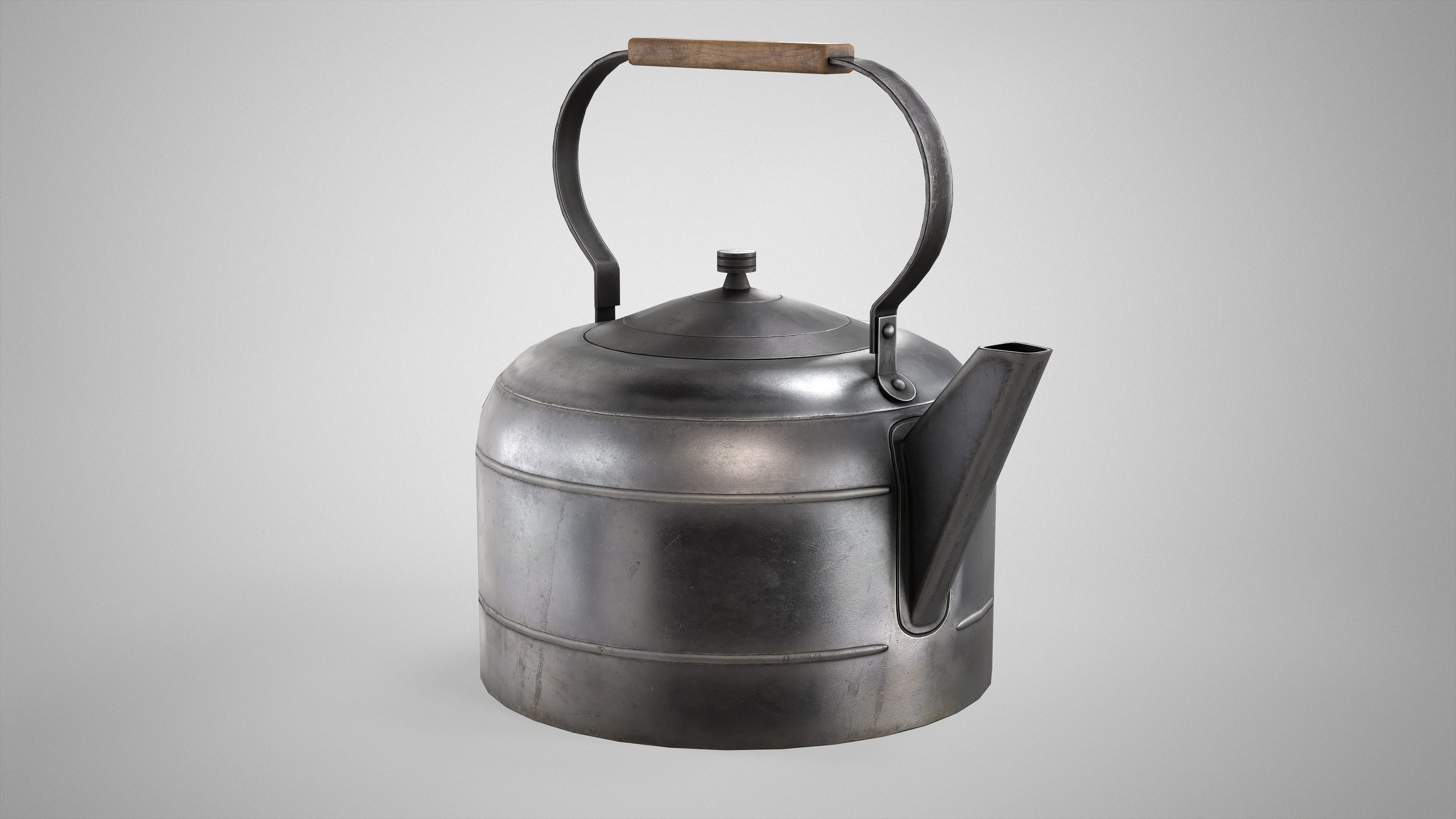 Media 1 for listing Vintage Tea Kettle - Old Teapot AAA Steel and Brass Low-poly 3D model
