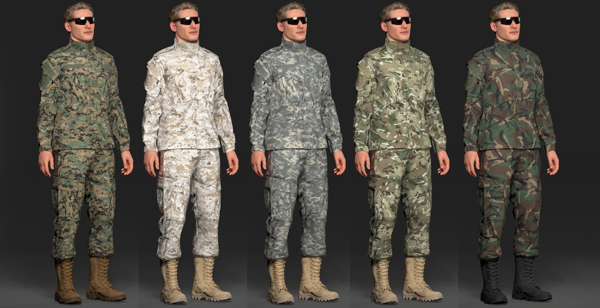 Media 1 for listing Modern Military Uniform for MetaHumans | Authentic USMC, US Army, & Modern Camos