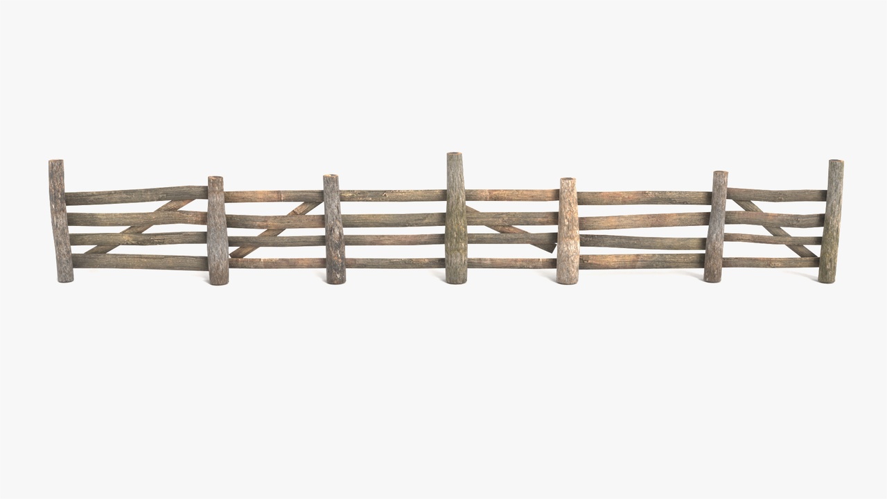 Media 1 for listing Rough Wooden Fence (Modular) - Game Asset | PBR | Low-poly |