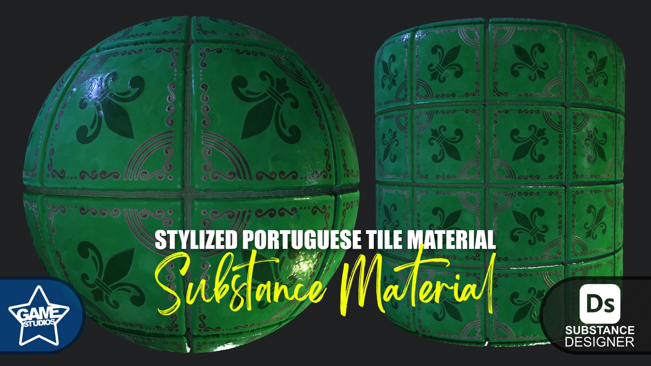 Media 1 for listing Stylized Portuguese Tiles Material 06