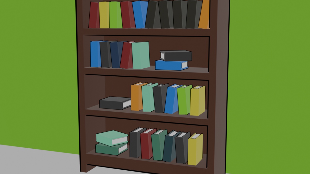 Média 1 pour l'article Low-Poly Bookshelf