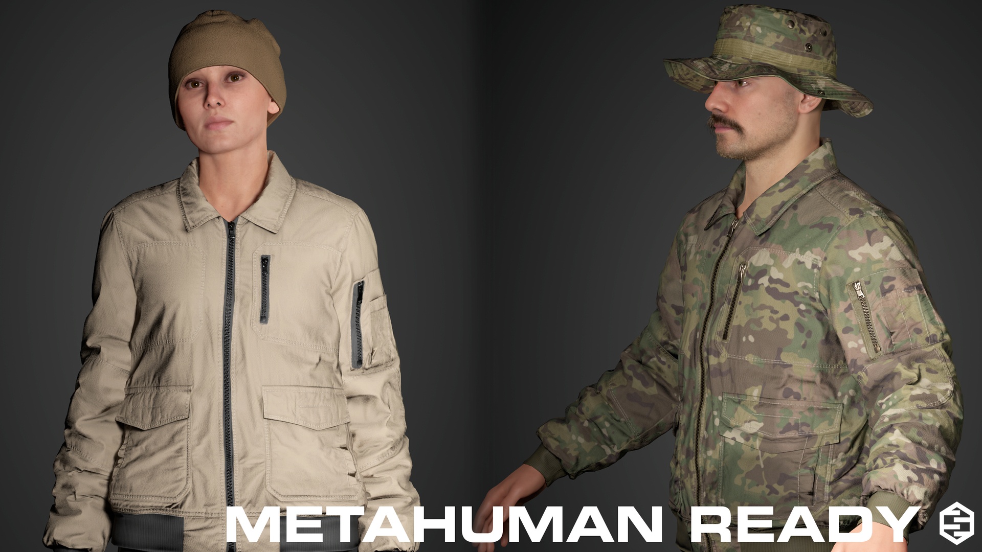 Media 1 for listing Military Winter Jacket │ Olive Green/Tan/Black/Multicam │ 4K PBR Textures