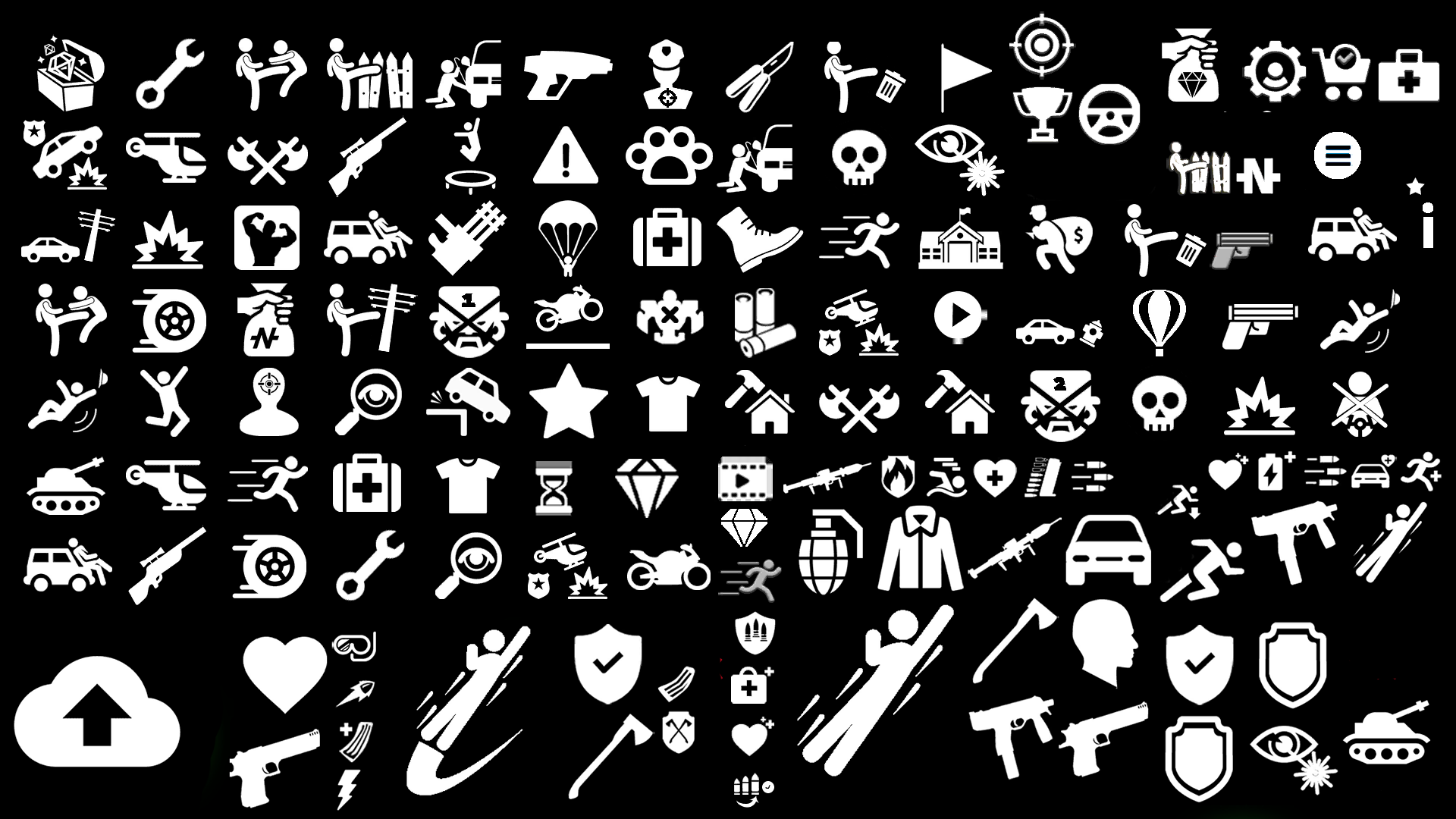 100+ Game UI Icons Pack | Action, Shooter & Survival Icons | Fab