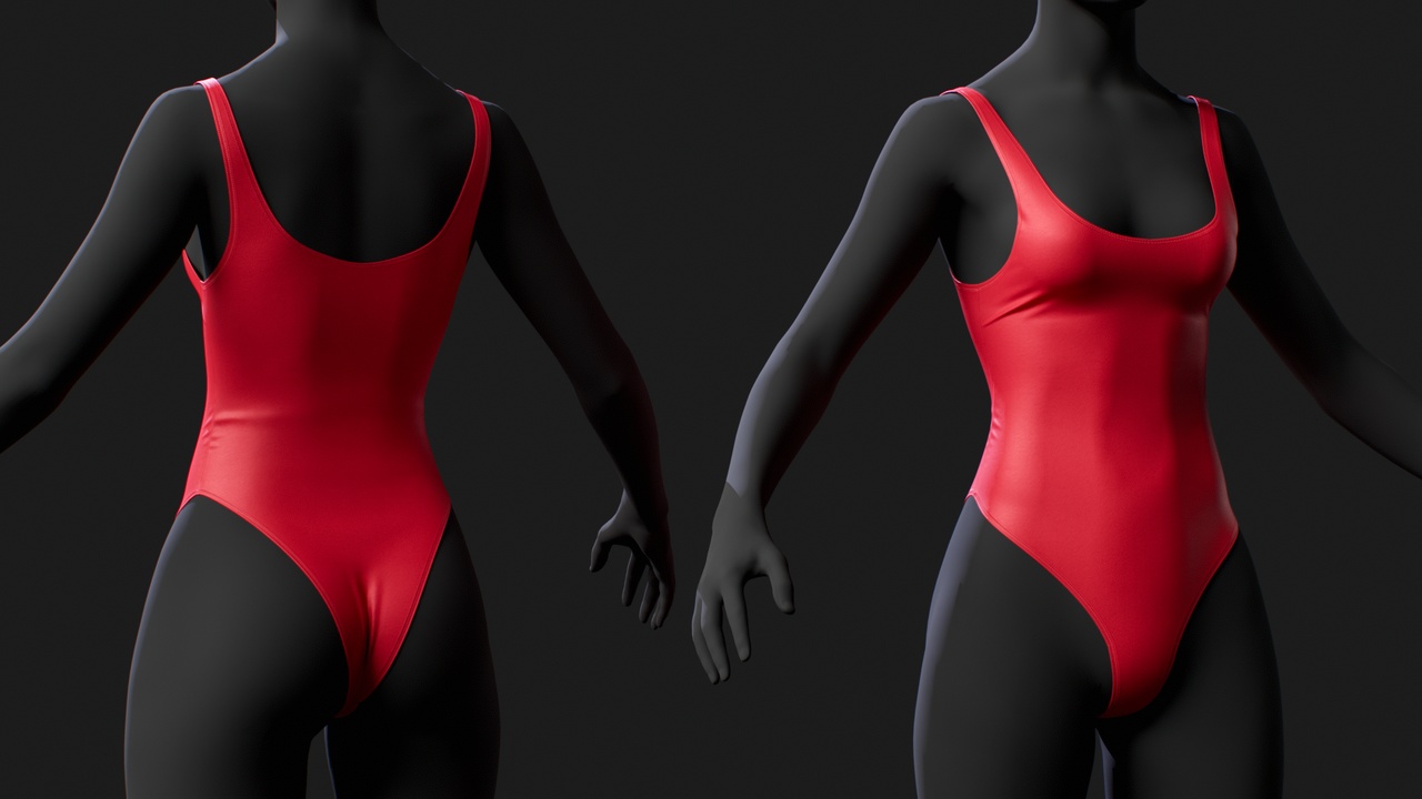 Media 1 for listing One-Piece Swimsuit for MetaHuman – Parametric Wardrobe (MHPKG)